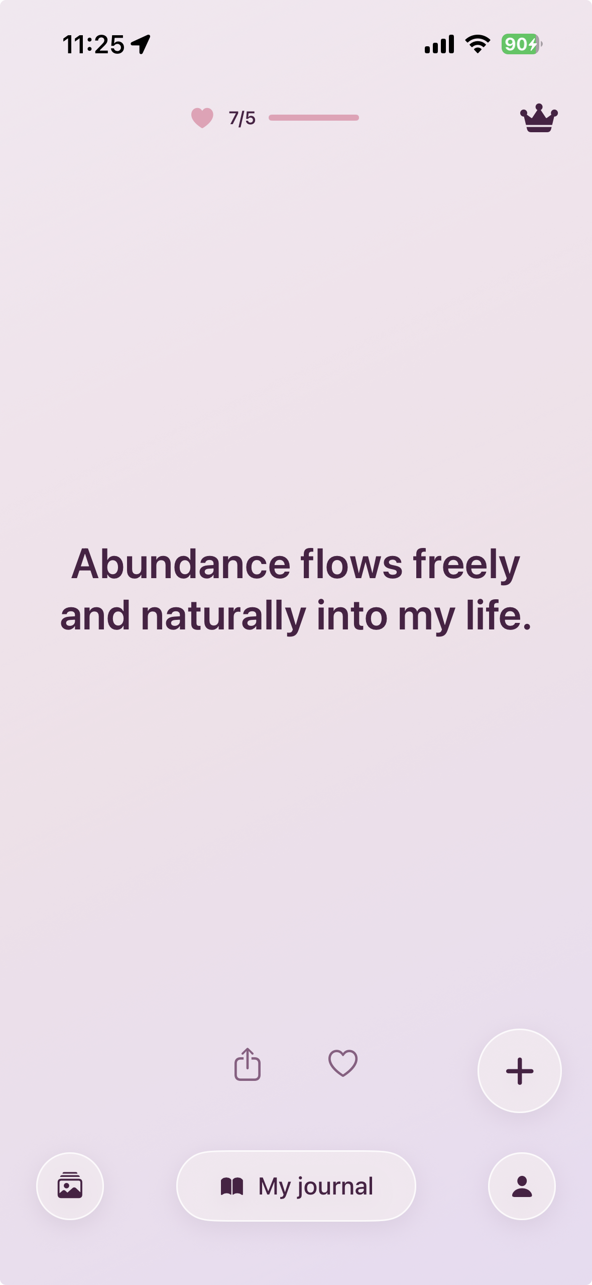 Stellar app showing daily affirmations
